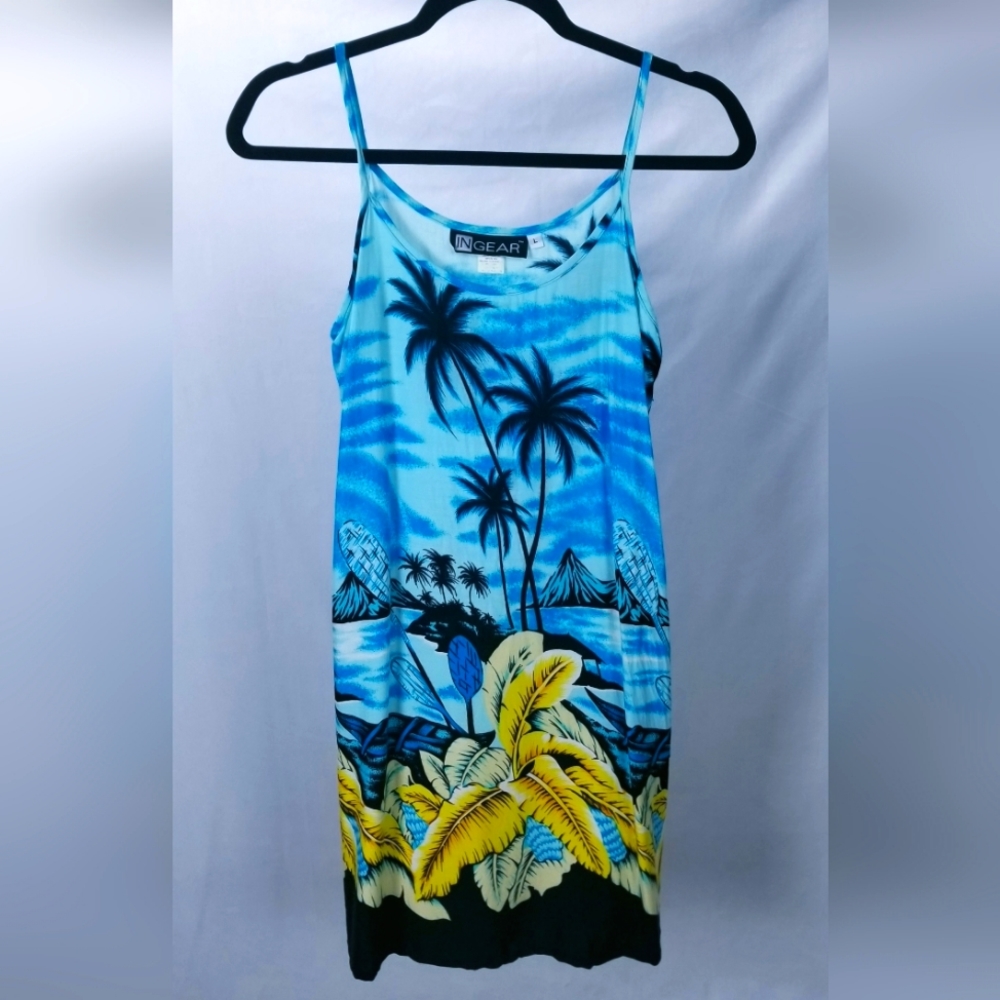 In Gear Tropical Dress Y2K Vintage Island Resort Beach Pool Party